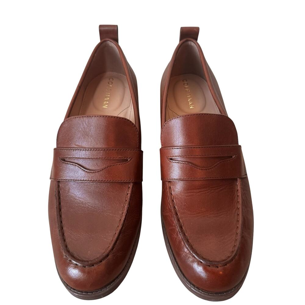Cole Haan Stassi Penny Loafers Dark Cuoio/Mahogany Brown Size 7.5 - Picture 2 of 7